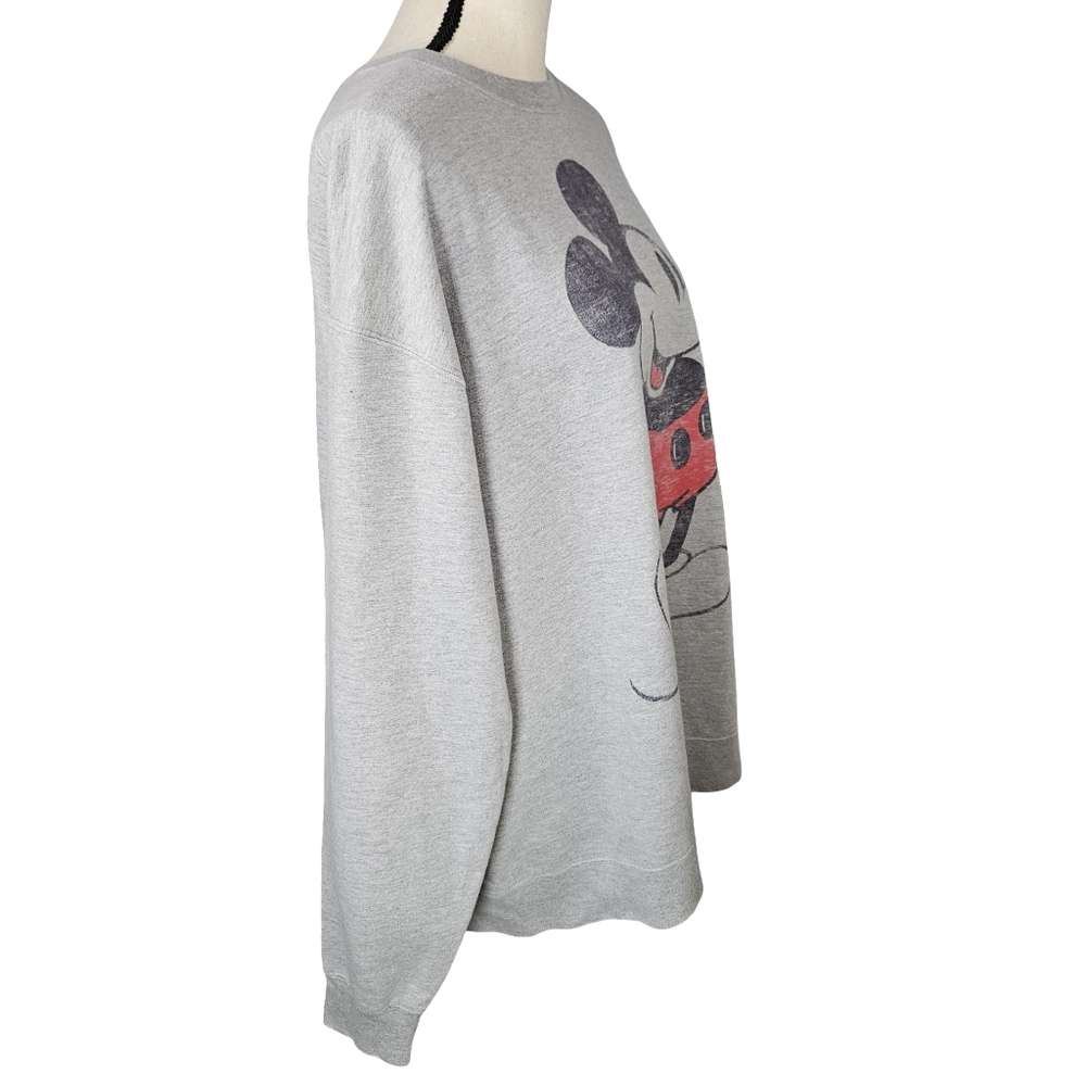 Disney Classic Crew Mickey Mouse Sweatshirt, Heather Grey, 2XL - Picture 2 of 12